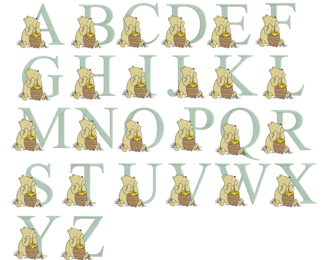 Pooh's A-Z Fonts