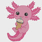 Axolotl Sipping Boba Tea