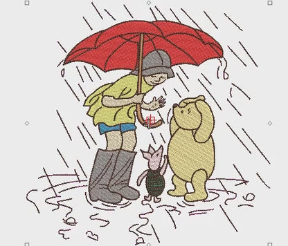 Pooh, Piglet & Christopher Robin Spring Showers
