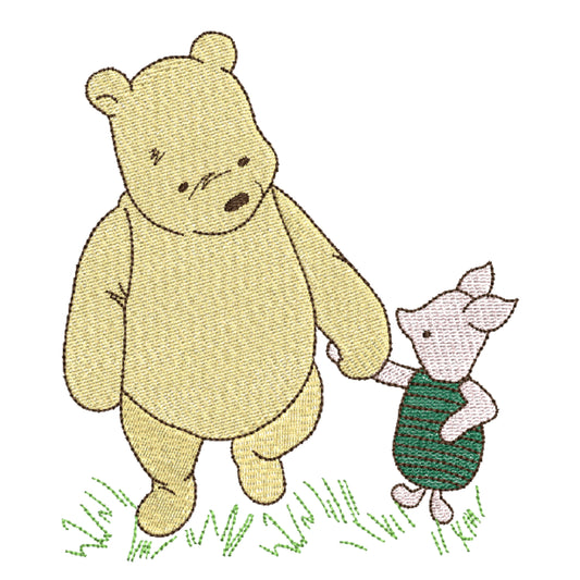 Pooh & Piglet Strolling Through Hundred Acre Woods