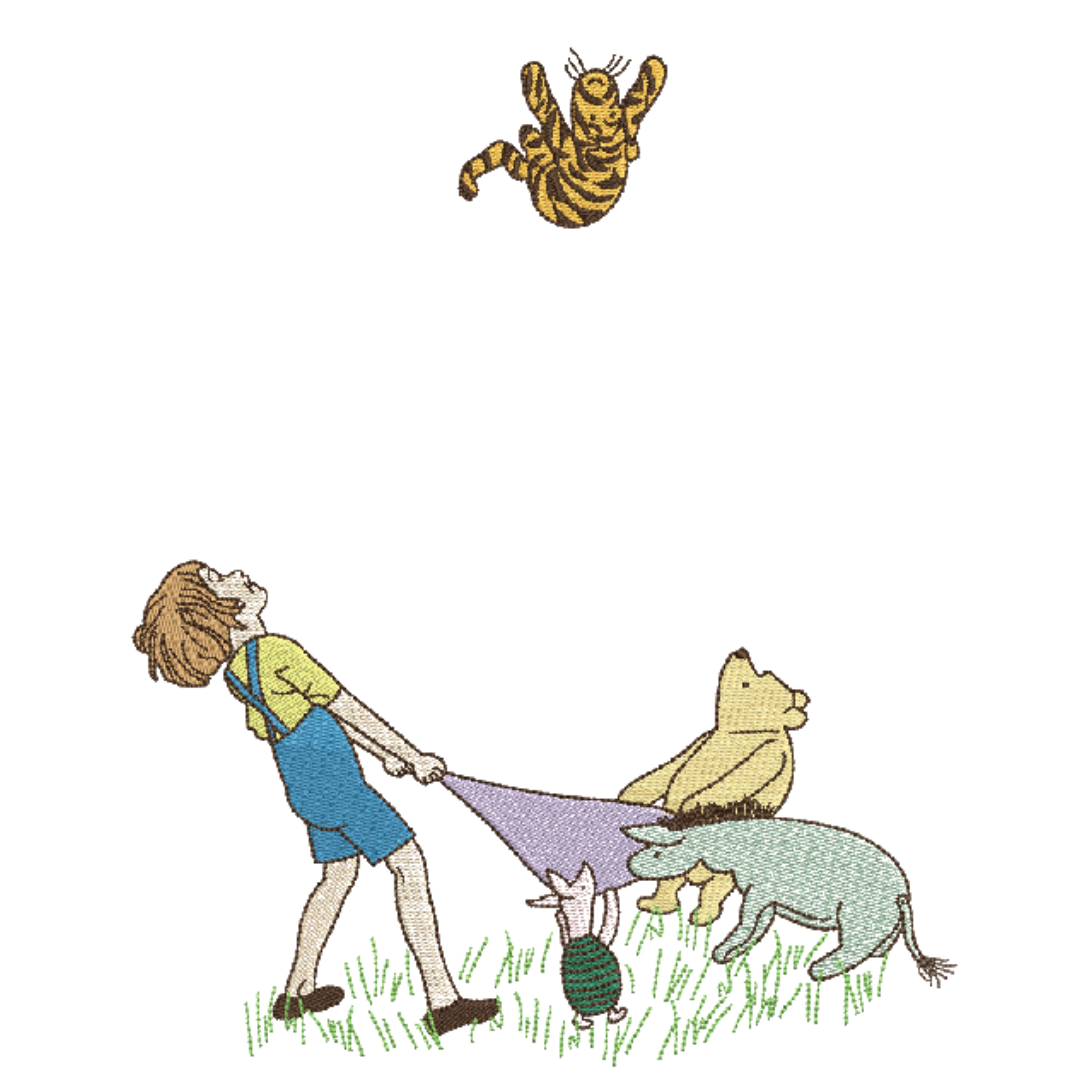 Pooh & Friends Catching Tigger β Digital Stitch Empire