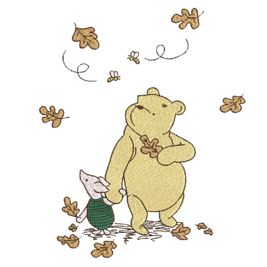 Pooh & Piglet Autumn Leaves